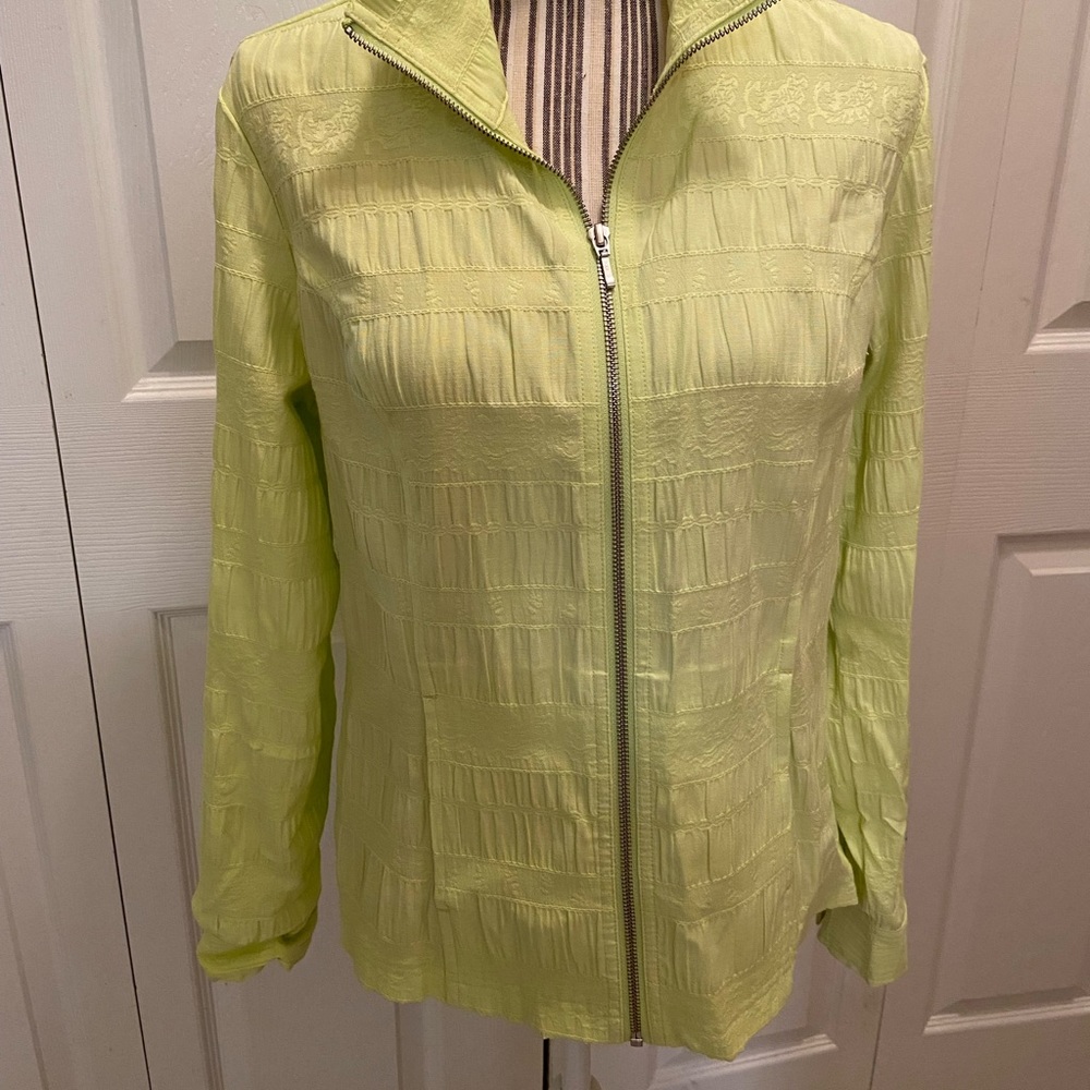 Christopher & Banks Lime Green Jacket with roll up sleeves size Med - Picture 8 of 9